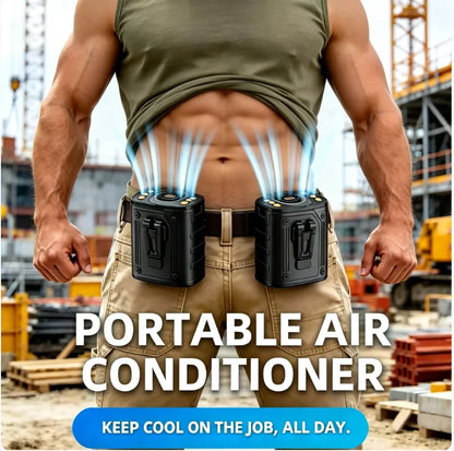 Portable Waist Fan with Power Bank – Hands-Free Rechargeable Clip-On Fan