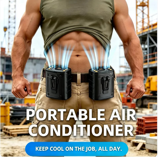 Portable Waist Fan with Power Bank – Hands-Free Rechargeable Clip-On Fan